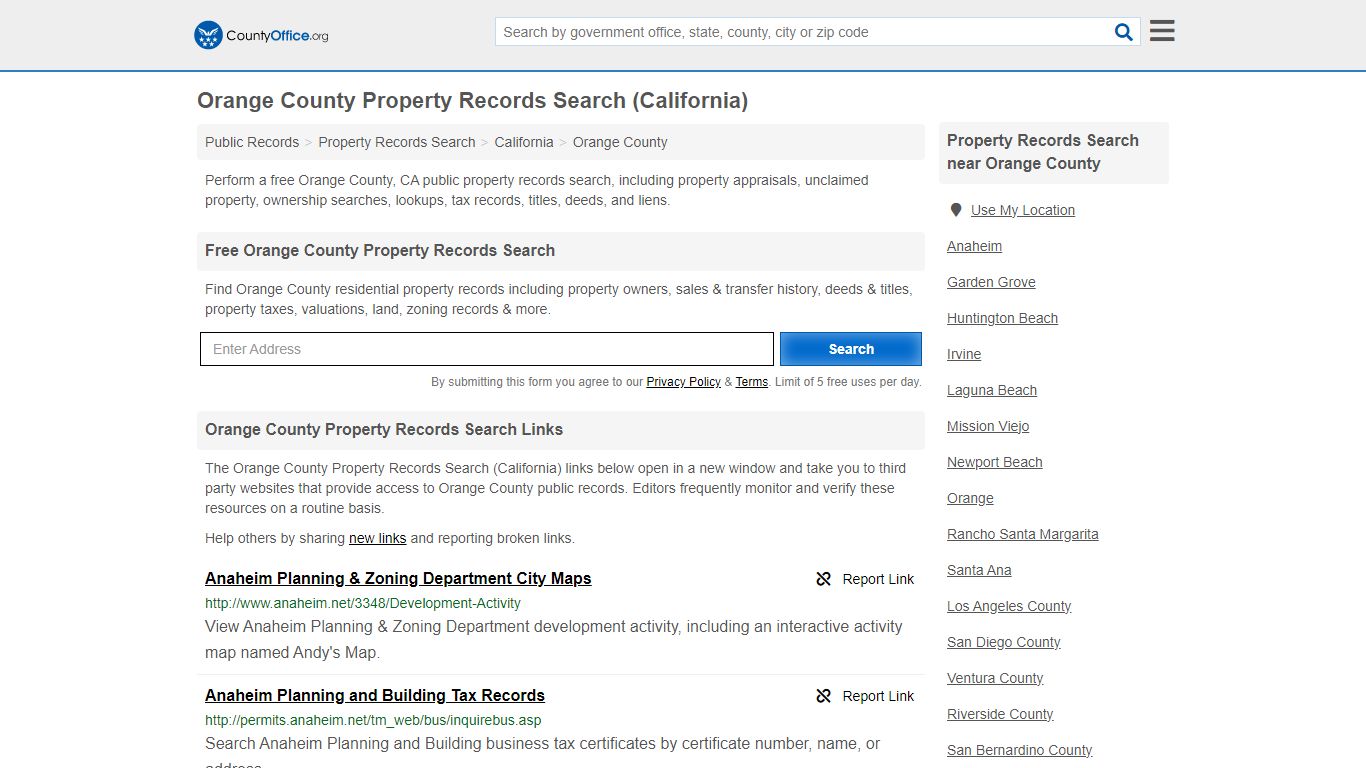 Orange County Property Records Search (California) - County Office