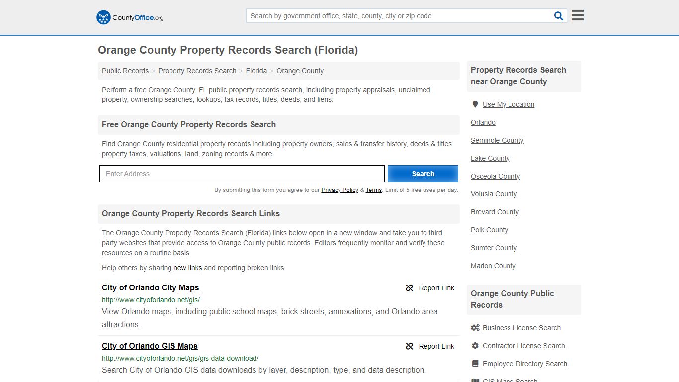 Orange County Property Records Search (Florida) - County Office