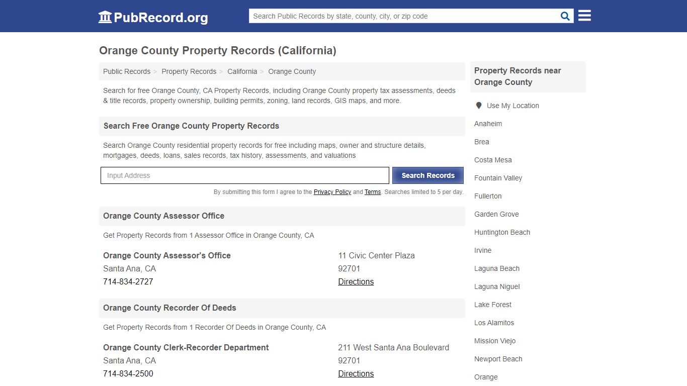 Orange County Property Records (California) - Free Public Records Search